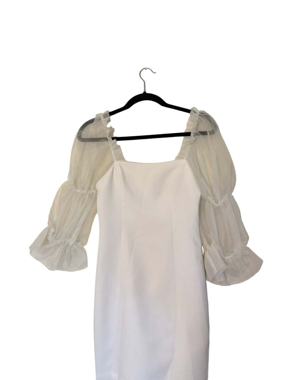 Amanda Uprichard Tia Puff Sleeve Mini Dress in Ivory - Picture 6 of 7